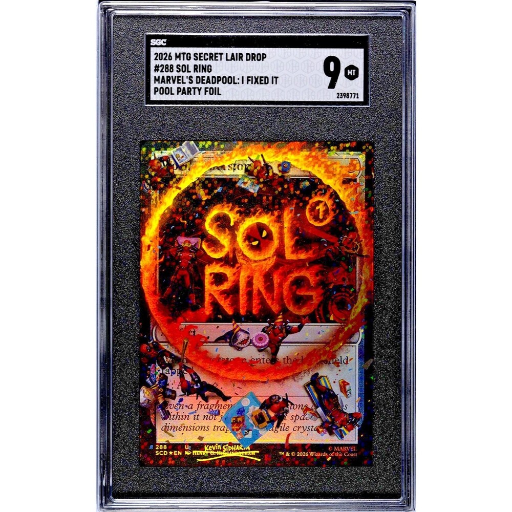 Sol Ring # 288 - Deadpool Pool Party Foil - MTG Secret Lair - SGC Graded 9 MT